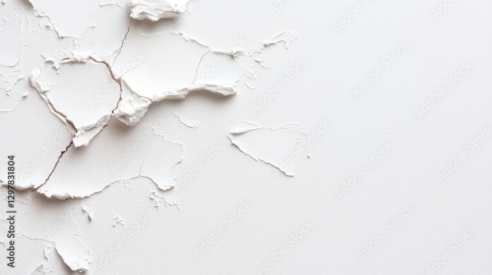 Obraz premium White paint texture, cracked surface, background copy space, design element