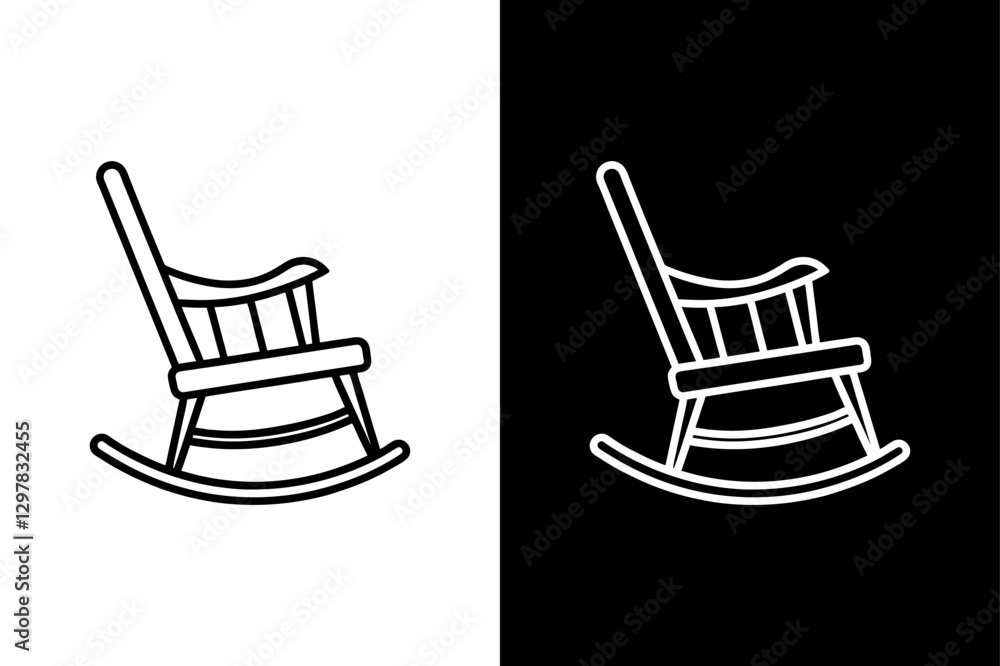 Elegant Rocking Chair Icon. Timeless Outline Vector Illustration Elegant Rocking Chair Icon. Timeless Outline Vector Illustration