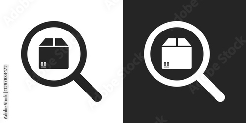 Product search icon black and white vector design