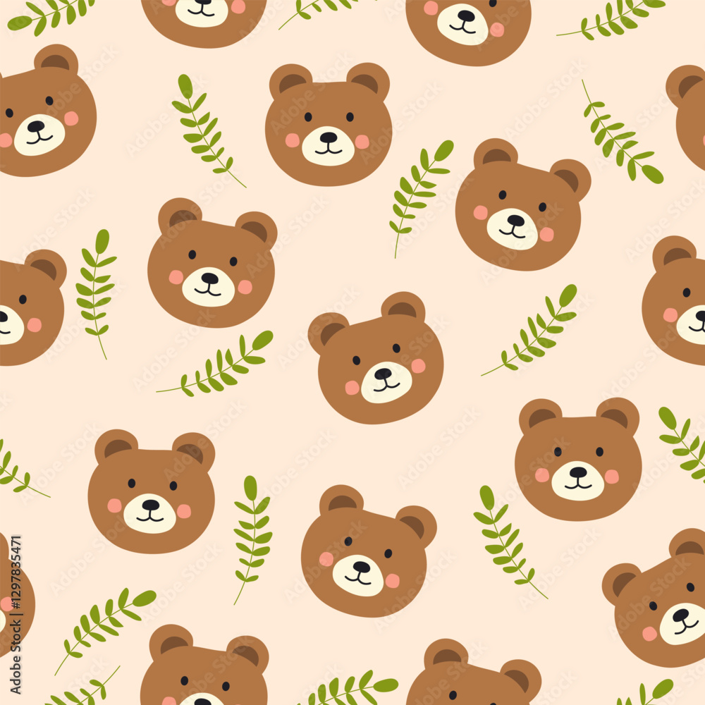 Bear cartoon seamless pattern illustration Bear cartoon seamless pattern illustration