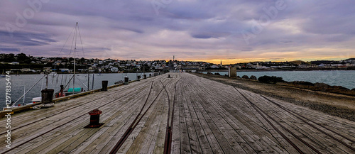 Railway on the old warf, Omaru, New Zealand
