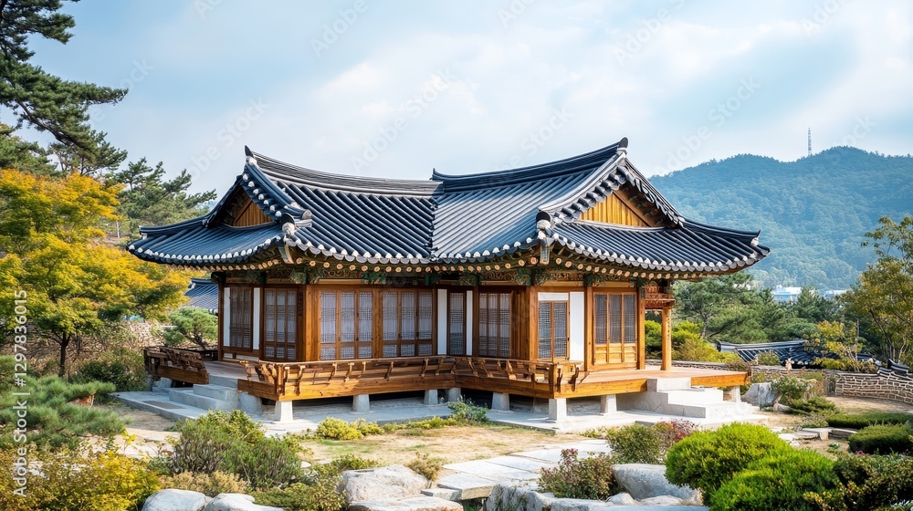 Korean traditional house with a classic design Korean traditional house with a classic design