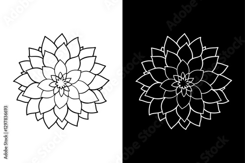 Striking Dahlia line Icon Perfect for Branding & Illustration