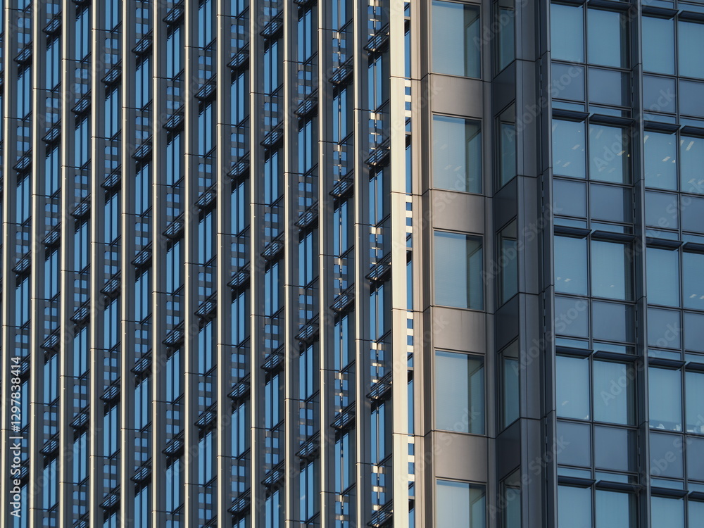 Tokyo, Japan - February 27, 2025: Windows of building in Tokyo Tokyo, Japan - February 27, 2025: Windows of building in Tokyo