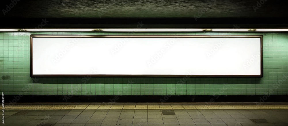 Vacant advertisement display within London's subway environment. Vacant advertisement display within London's subway environment.