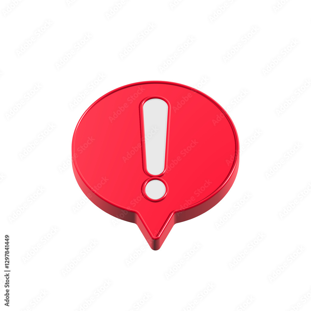 excalmation symbol, danger icon 3d red color excalmation symbol, danger icon 3d red color