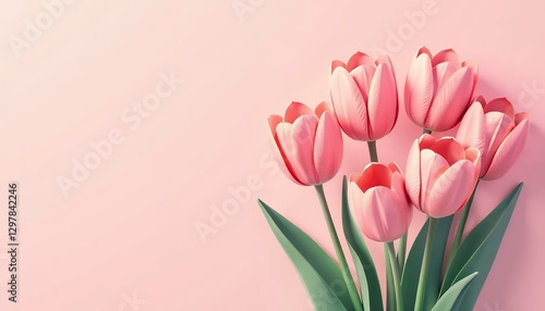 Wallpaper Mural Pink_Tulips_on_Pink_Background_Floral_Spring_Blossom_Still_Life Torontodigital.ca