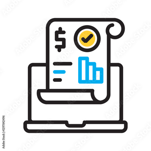Vector multi color icon for Income statement