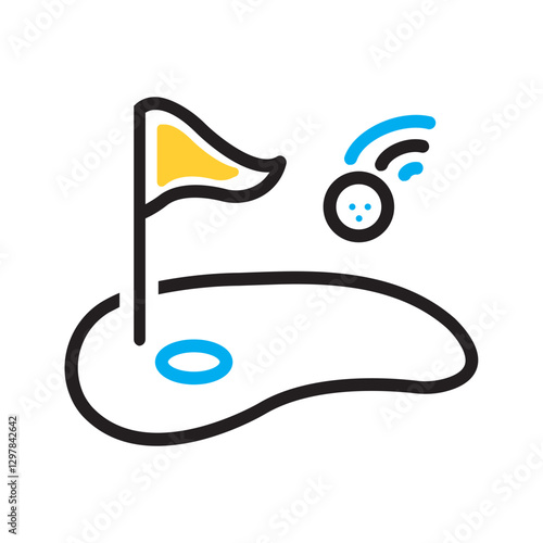 Vector multi color icon for Gpolf resort