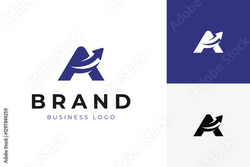 Acceleration start up business logo design with initial letter A and arrow logo graphic design symbol for finance grow up, logistic, accounting vector logo symbol