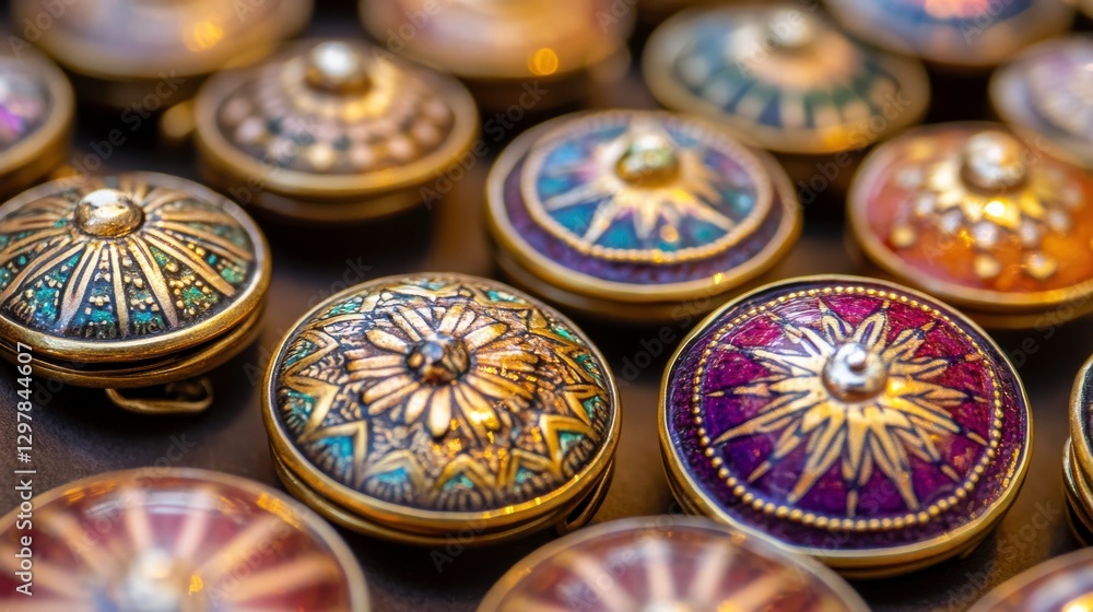 Fototapeta premium Unique Pins and Brooches with Vibrant Colors