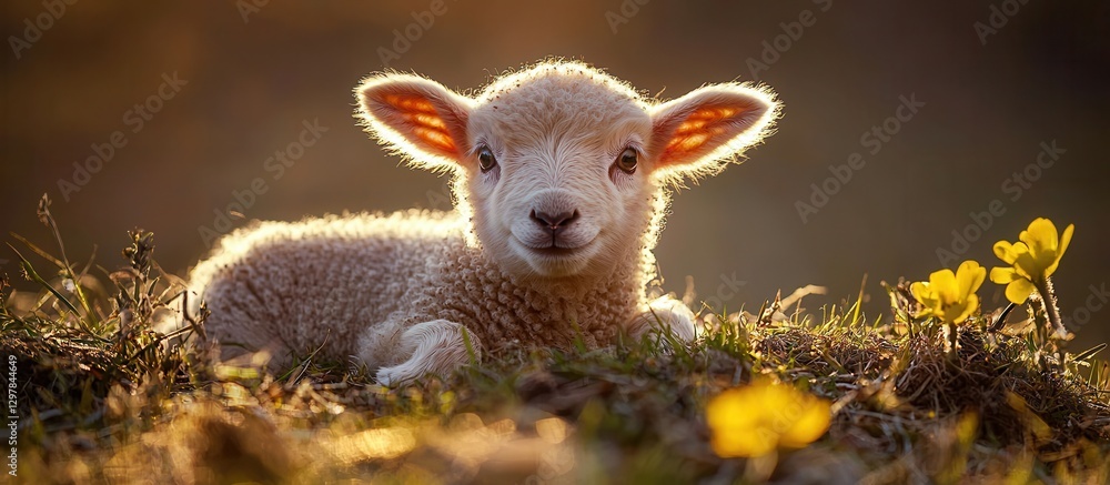 An endearing newborn lamb enjoying its first days in Ireland's lush landscape. An endearing newborn lamb enjoying its first days in Ireland's lush landscape.
