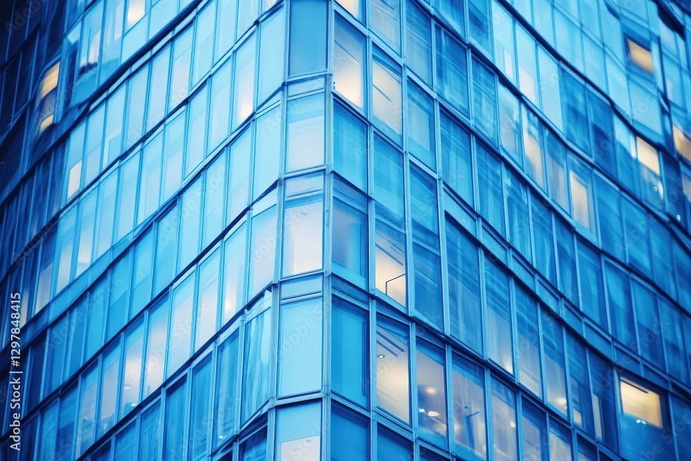 Modern architecture showcasing a striking blue exterior. Modern architecture showcasing a striking blue exterior.