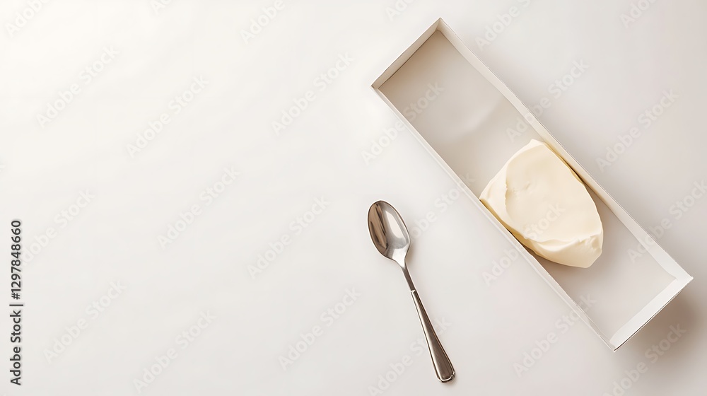 Fototapeta premium a butter in a package next to a piece of butter