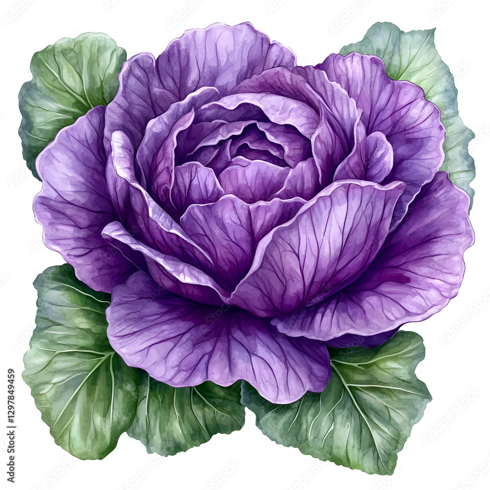 Obraz premium Purple cabbage isolated on transparent background