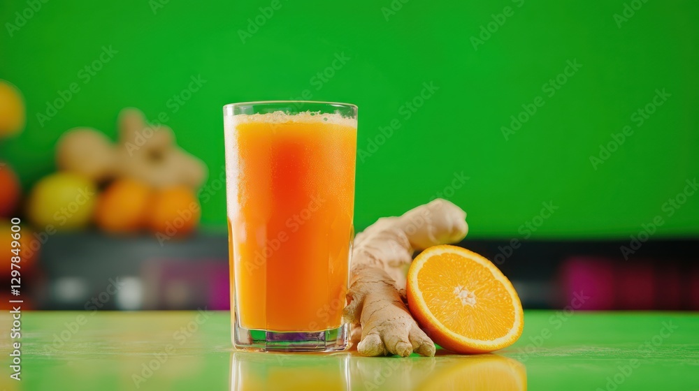 Invigorating orange and ginger juice, A healthy beverage for wellness boost Invigorating orange and ginger juice, A healthy beverage for wellness boost