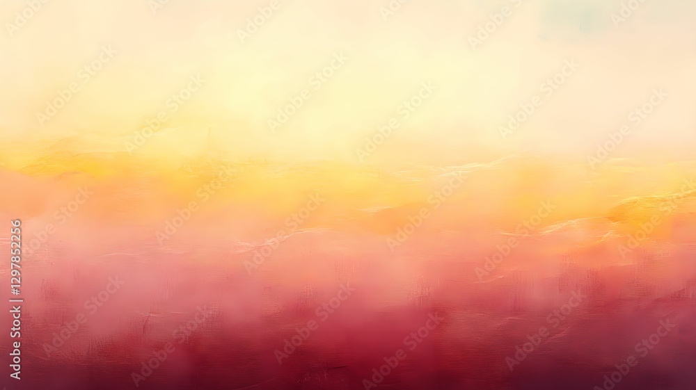 Fototapeta premium Vibrant yellow, pink, red gradient abstract watercolor hand-drawn texture with soft light effect, artistic banner design for creative poster, modern title backdrop, and minimalist graphic art projects