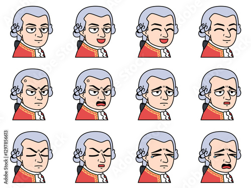 モーツァルトのイラストセット