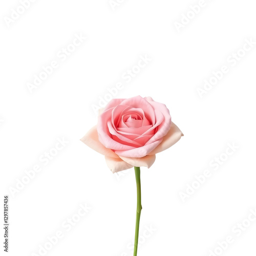 Single Romantic Pink Rose – Perfect for Digital and Print Designs
