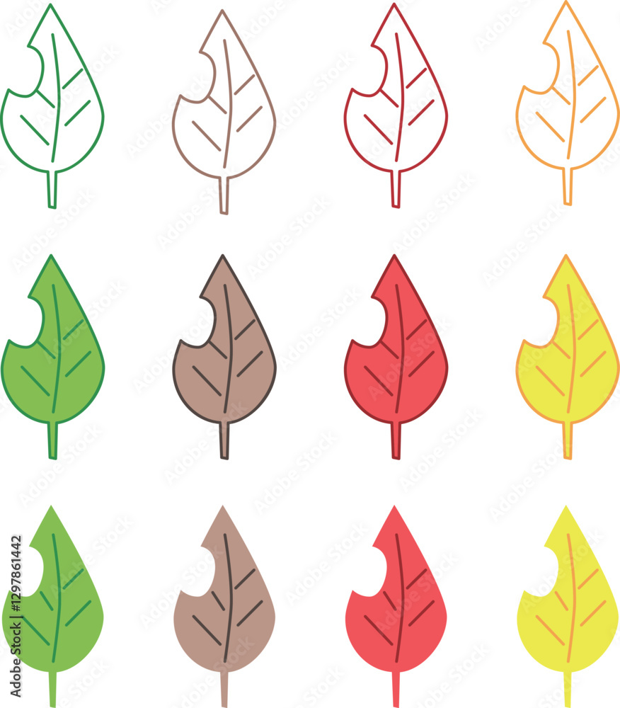 Fototapeta premium 12種の葉っぱ