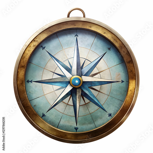 compass on white background