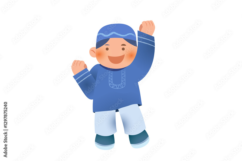 Cute Boy Using Traditional Wear | Ramadan Praying Activity Illustration | Boy Activity on Ramadan Cute Boy Using Traditional Wear | Ramadan Praying Activity Illustration | Boy Activity on Ramadan