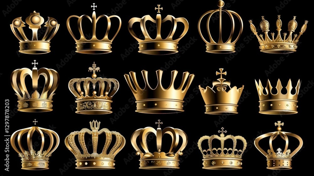 Exquisite Vector Crown Icon and Symbol Collection Exquisite Vector Crown Icon and Symbol Collection