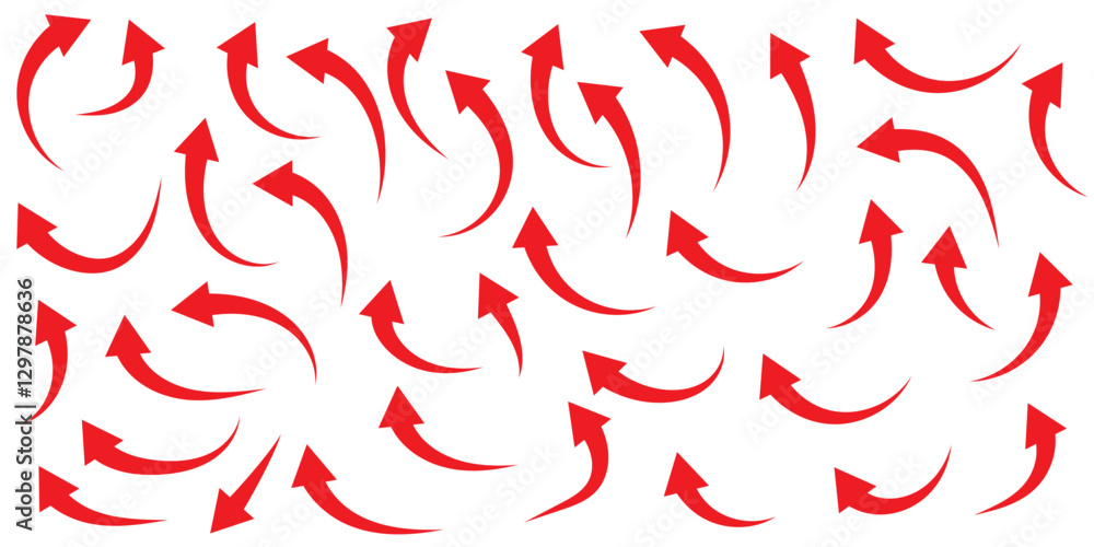 et of curved arrows isolated on white background. Curved arrows, hand drawn curved arrows. Collection of pointers. Vector illustration et of curved arrows isolated on white background. Curved arrows, hand drawn curved arrows. Collection of pointers. Vector illustration