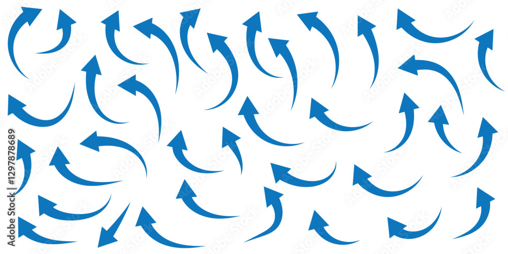 Blue arrows set. Curved arrows. Arrow sign. Flat style icons. set of Blue curve arrow icon vectors. long arrow icon vector illustration. Blue arrows set. Curved arrows. Arrow sign. Flat style icons. set of Blue curve arrow icon vectors. long arrow icon vector illustration.
