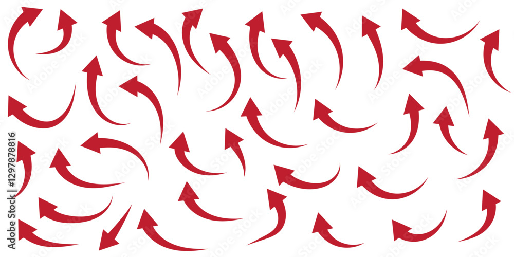et of curved arrows isolated on white background. Curved arrows, hand drawn curved arrows. Collection of pointers. Vector illustration et of curved arrows isolated on white background. Curved arrows, hand drawn curved arrows. Collection of pointers. Vector illustration