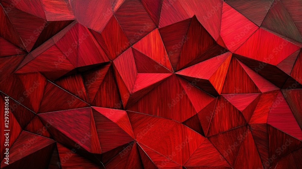 Geometric Wooden Surface Created with a Collection of Triangular Shapes