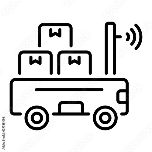 Wallpaper Mural Warehouse robot carrying package boxes, line style icon Torontodigital.ca