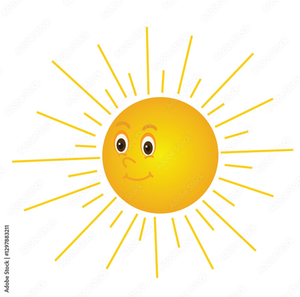 cute cartoon hand drawn vector smiley sun clipart. cute cartoon hand drawn vector smiley sun clipart.