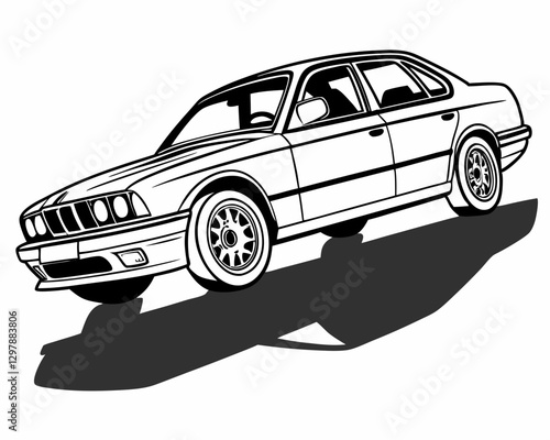 car clear vector, realistic shadow, professional isolated on white background.
