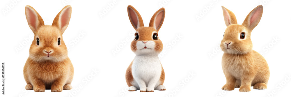 Cute bunny characters in various poses, perfect for playful designs Cute bunny characters in various poses, perfect for playful designs