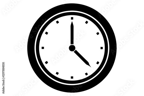 Clock Silhouette – Minimal Timepiece Vector Icon