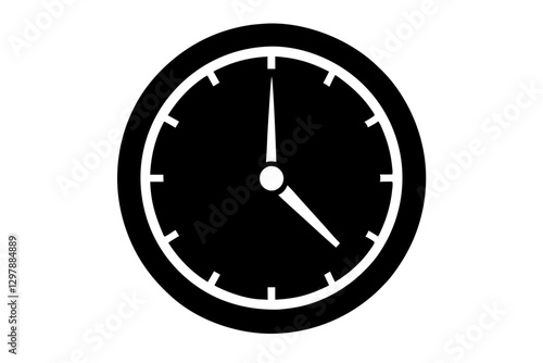 Clock Silhouette – Minimal Timepiece Vector Icon