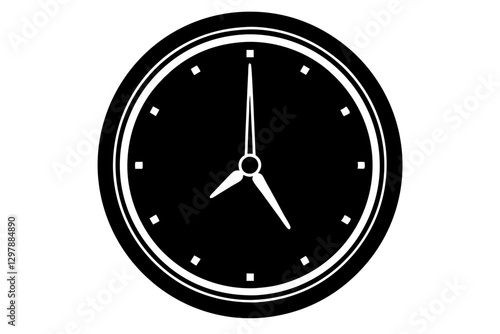Clock Silhouette – Minimal Timepiece Vector Icon