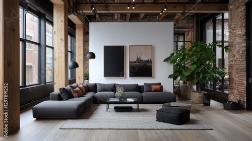 Modern Loft Living Room Interior Design