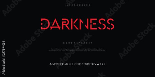 Darkness alphabet font. Typography, Creative urban sport fashion futuristic font and with numbers. vector illustration