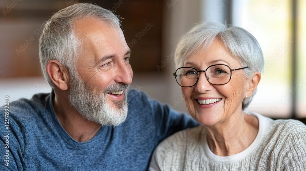 Retirement planning finance advisors guide. Smiling senior couple enjoying time together at home. Retirement planning finance advisors guide. Smiling senior couple enjoying time together at home.