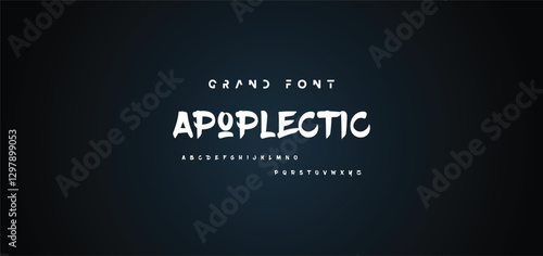 Vector Illustration Grunge Horror Typographie. Hand Made Brush Font.