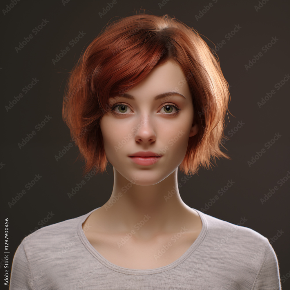 High-quality 3D rendered avatar of a female character High-quality 3D rendered avatar of a female character