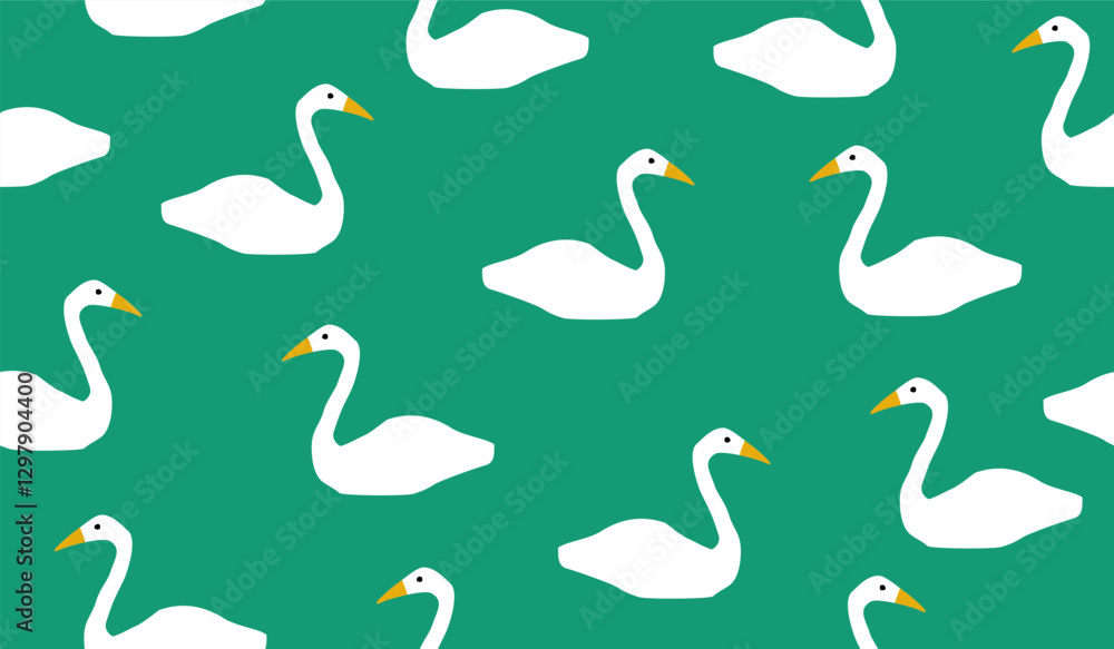 Cute swan pattern background vector design Cute swan pattern background vector design