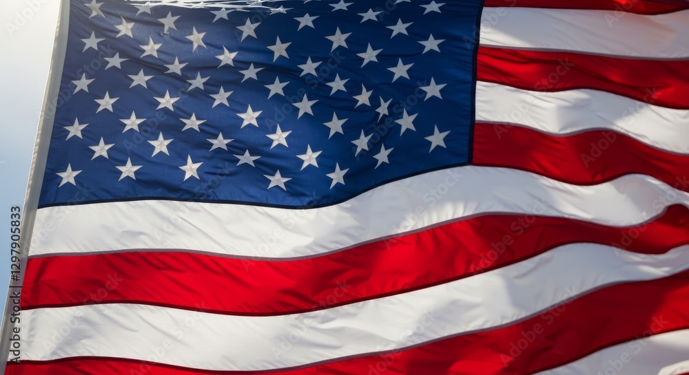 Obraz premium Close-up of the American flag waving