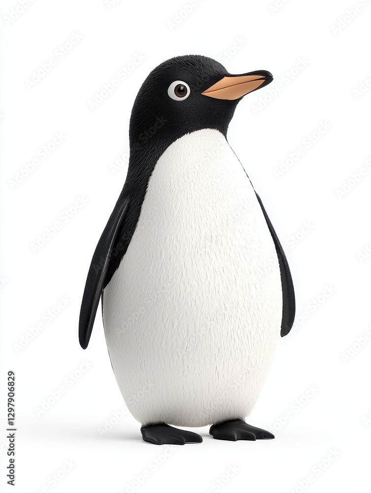 Obraz premium Cute animated penguin character digital art fun environment playful concept studio setting