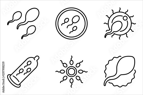 Sperm cells icon set, Pregnancy, obstetrics, gynecology line icon. Medicine symbol, vector illustration on white background