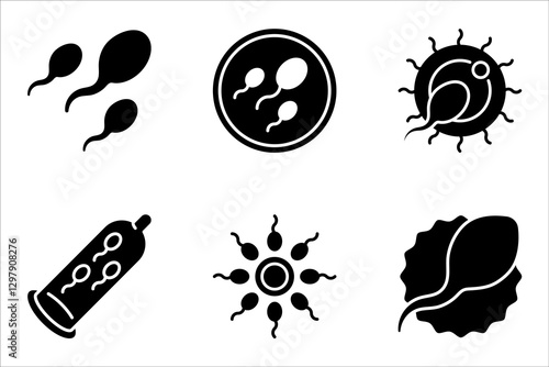 Sperm cells icon set, Pregnancy, obstetrics, gynecology line icon. Medicine symbol, vector illustration on white background