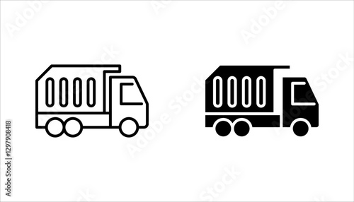 Garbage truck icon set. Garbage car recycle sign. vector illustration on white background