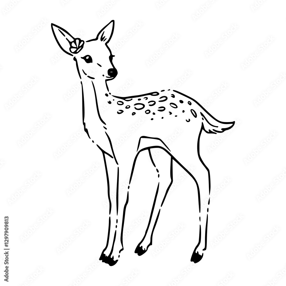 Fototapeta premium sketch of a deer